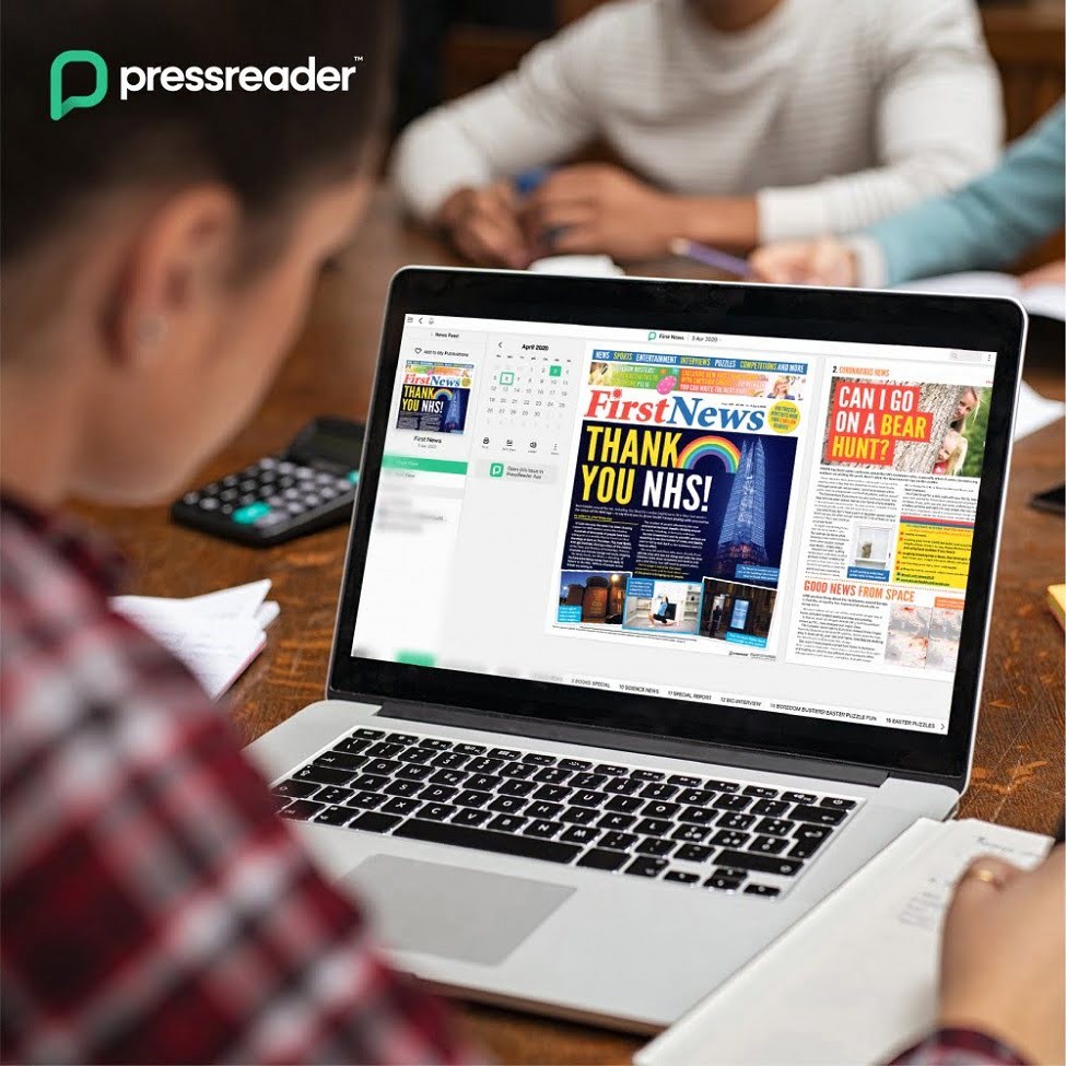 Image of the PressReader site on a laptop